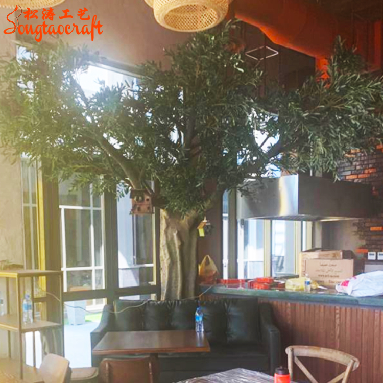室内餐厅仿真橄榄树